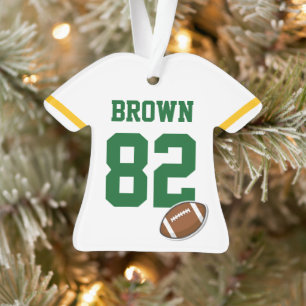 Football Player NAME NUMBER Sports Team Colors Ornament