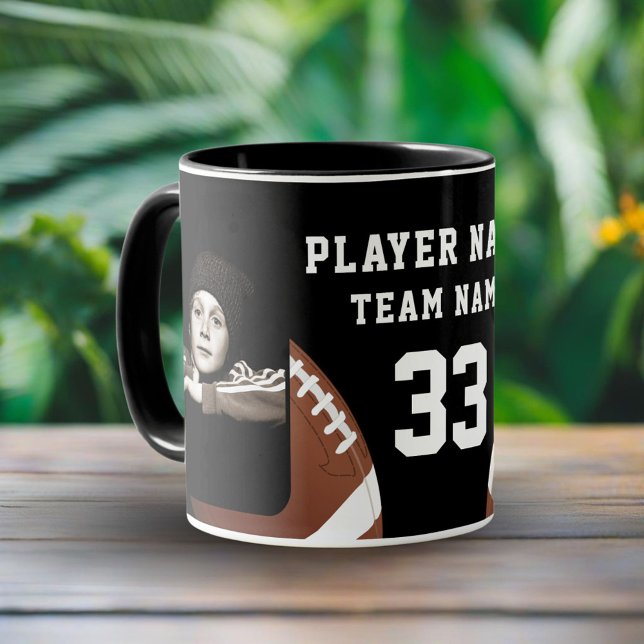 Football Player Name Number Team 2 Photos Mug (Creator Uploaded)