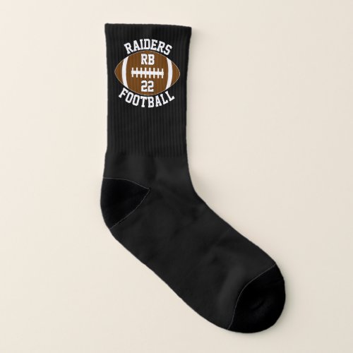 Football Player Number Team Name and Color Custom Socks