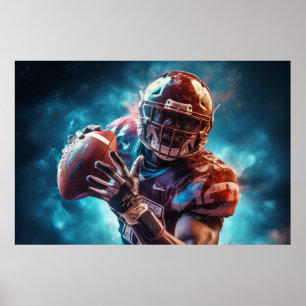 Football Player Otherworldly Dimension Fantastic  Poster