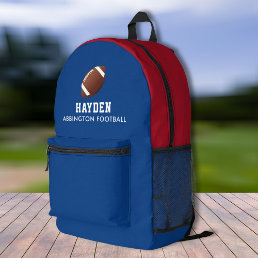 Football Player Personalized Team Colors Name  Printed Backpack