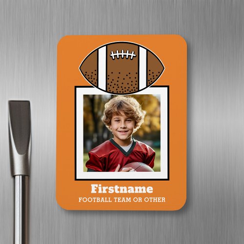 Football Player Photo Add Your Name Can Edit Color Magnet