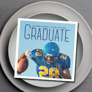 Football Player Photo Athlete Graduation Party Napkins