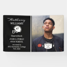 Football Player Photo Black Graduation