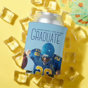 Football Player Photo Graduation Party Can Cooler