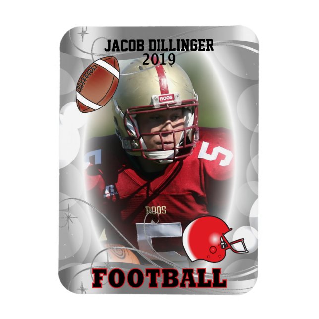 Football Player Photo Template Designs Magnet (Vertical)