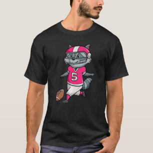Football Player Raccoon wild Animal Trash Panda T-Shirt