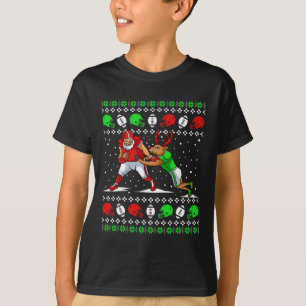 Football Player Reindeer Ugly Christmas Pajama Fun T-Shirt