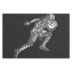 Football Player Running Quarterback Black Silver Tissue Paper