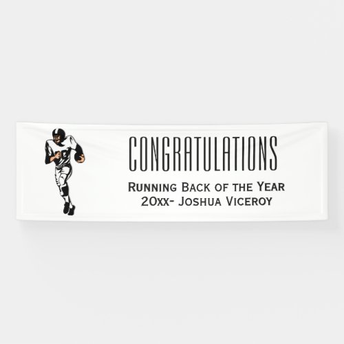 Football Player Running with Football Custom Text Banner