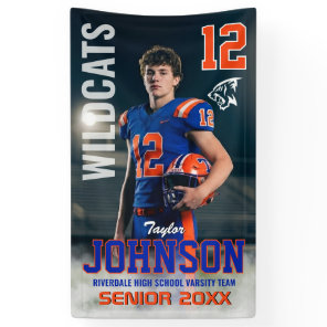 Football Player Senior Night Custom Photo Sports Banner