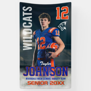 Football Player Senior Night Custom Photo Sports Banner
