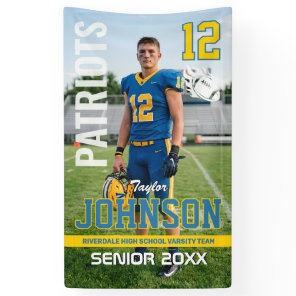 Football Player Senior Night Custom Photo Sports Banner