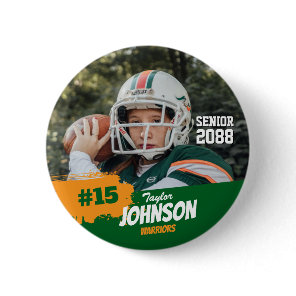 Football Player Senior Night Custom Photo Sports Button
