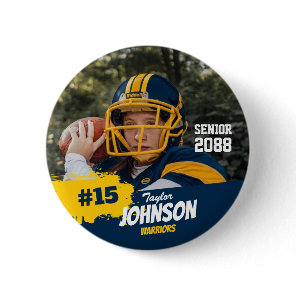 Football Player Senior Night Custom Photo Sports Button