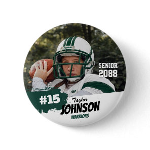 Football Player Senior Night Custom Photo Sports Button