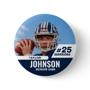 Football Player Senior Night Custom Photo Sports Button