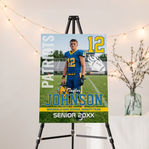 Football Player Senior Night Custom Photo Sports Foam Board