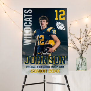 Football Player Senior Night Custom Photo Sports Foam Board