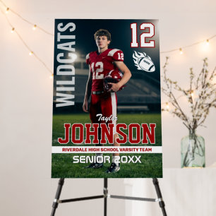 Football Player Senior Night Custom Photo Sports Foam Board