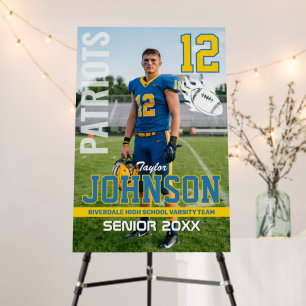 Football Player Senior Night Custom Photo Sports Foam Board