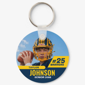 Football Player Senior Night Custom Photo Sports Keychain