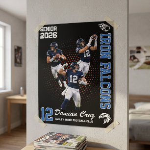 Football Player Senior Night Custom Photo Sports  Poster