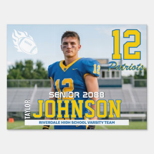Football Player Senior Night Custom Photo Sports Sign