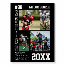 Football Player Senior Night High School Poster
