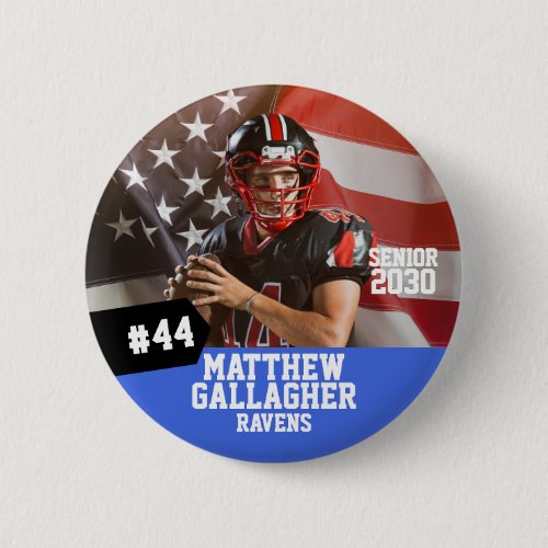 Football Player Senior Night Photo Button