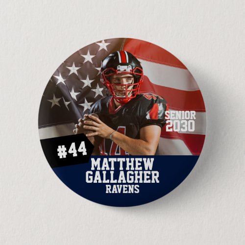 Football Player Senior Night Photo Button