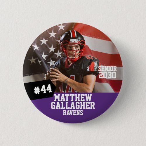 Football Player Senior Night Photo Button