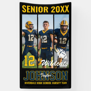 Football Player Senior Night Photo Collage Sports Banner