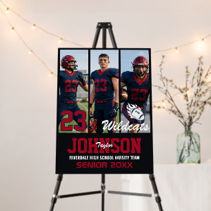 Football Player Senior Night Photo Collage Sports Foam Board