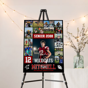 Football Player Senior Night Photo Collage Sports Foam Board