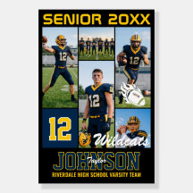 Football Player Senior Night Photo Collage Sports