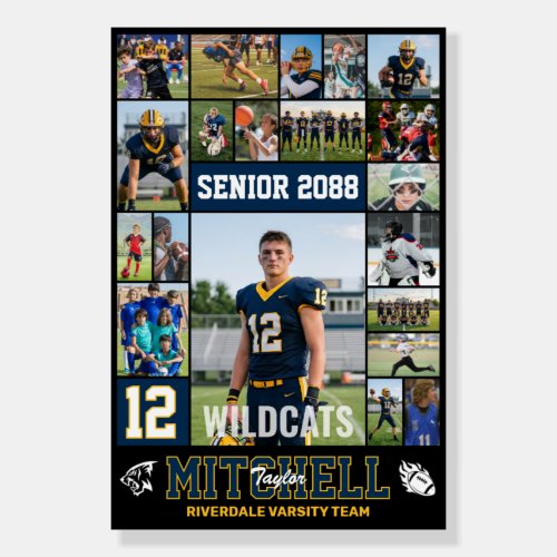 Football Player Senior Night Photo Collage Sports Foam Board