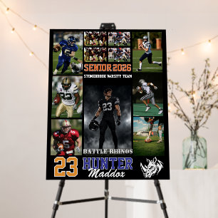 Football Player Senior Night Photo Collage Sports Foam Board