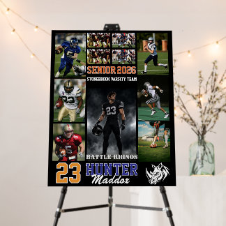 Football Player Senior Night Photo Collage Sports Foam Board