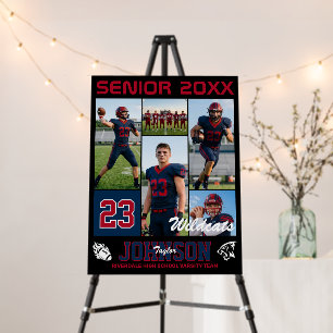 Football Player Senior Night Photo Collage Sports Foam Board