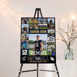 Football Player Senior Night Photo Collage Sports Foam Board