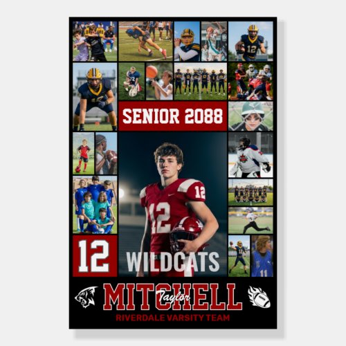 Football Player Senior Night Photo Collage Sports Foam Board