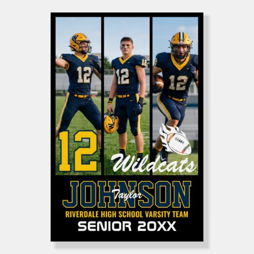 Football Player Senior Night Photo Collage Sports Foam Board