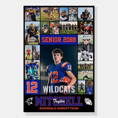Football Player Senior Night Photo Collage Sports Foam Board