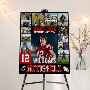 Football Player Senior Night Photo Collage Sports Foam Board