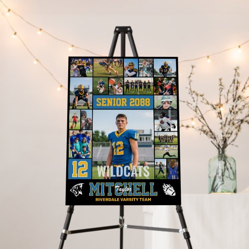 Football Player Senior Night Photo Collage Sports Foam Board