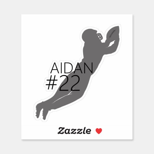 Football Player Silhouette Custom Sticker