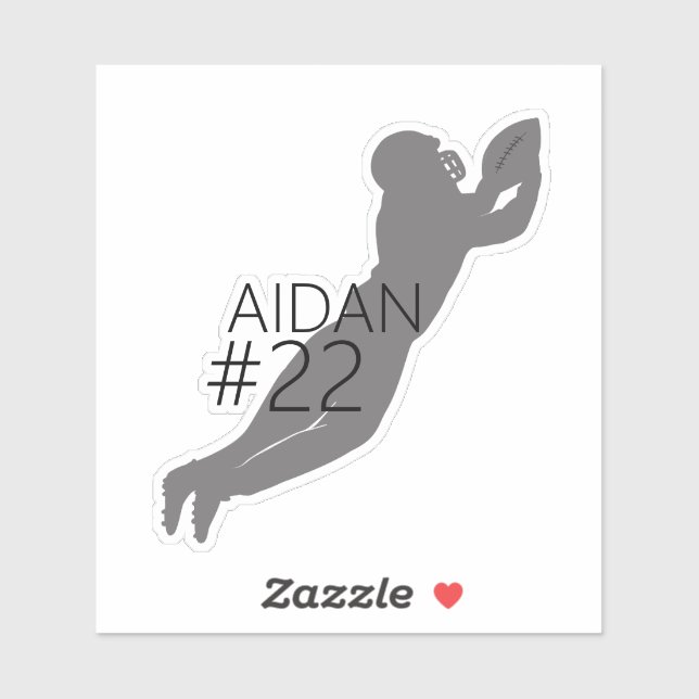 Football Player Silhouette Custom Sticker (Sheet)