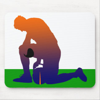 football player silhouette mouse pad