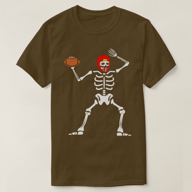 Football Player Skeleton Footballer Coach Game Day T-Shirt (Design Front)